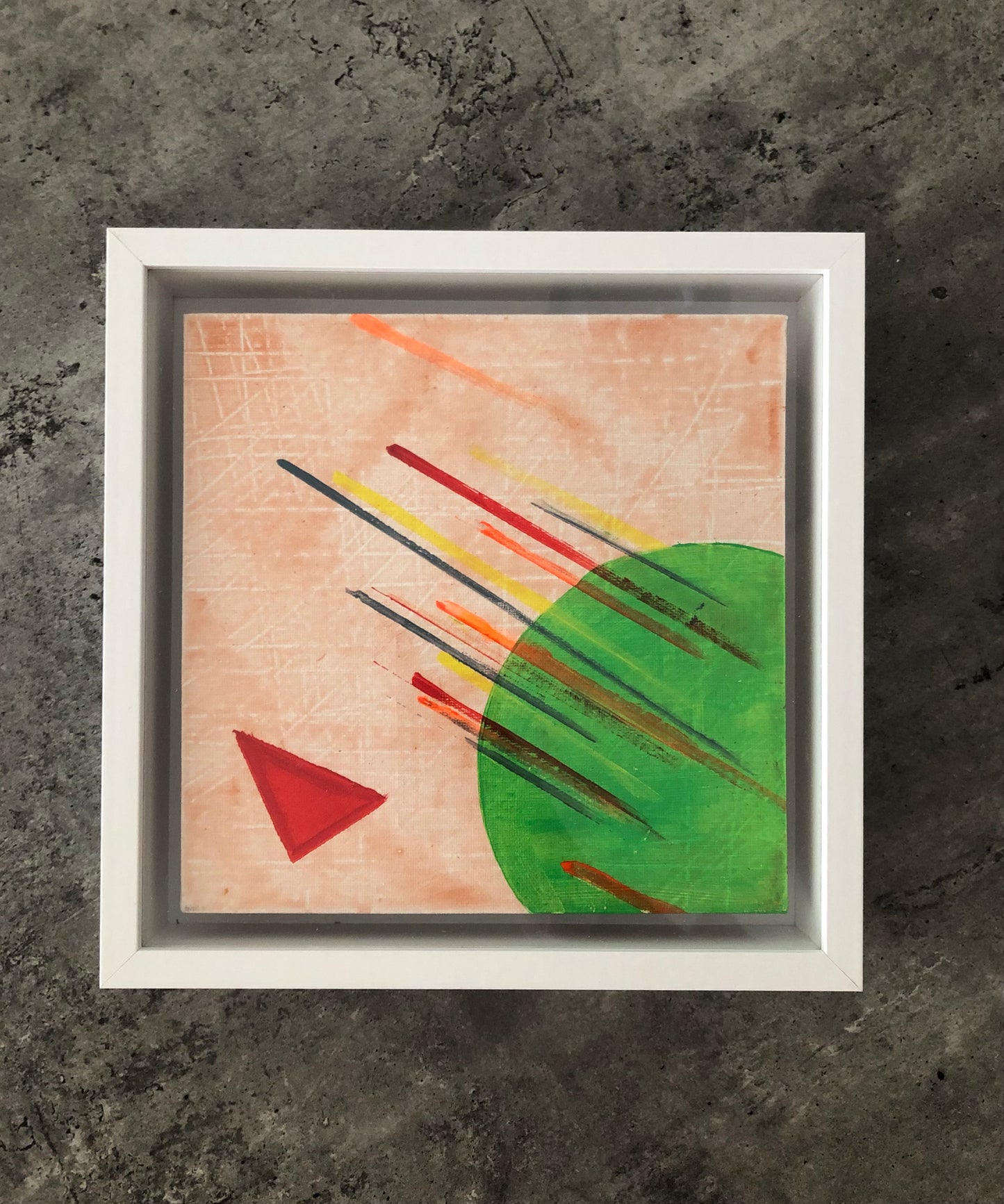 "Swash II" | Two minimalistic delicate abstract paintings,abstract art with triangle.