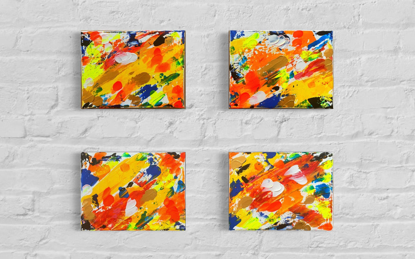 Abstract camouflage yellow and orange art| abstract painting | camo abstract art| neon colours wall design | gallery wall