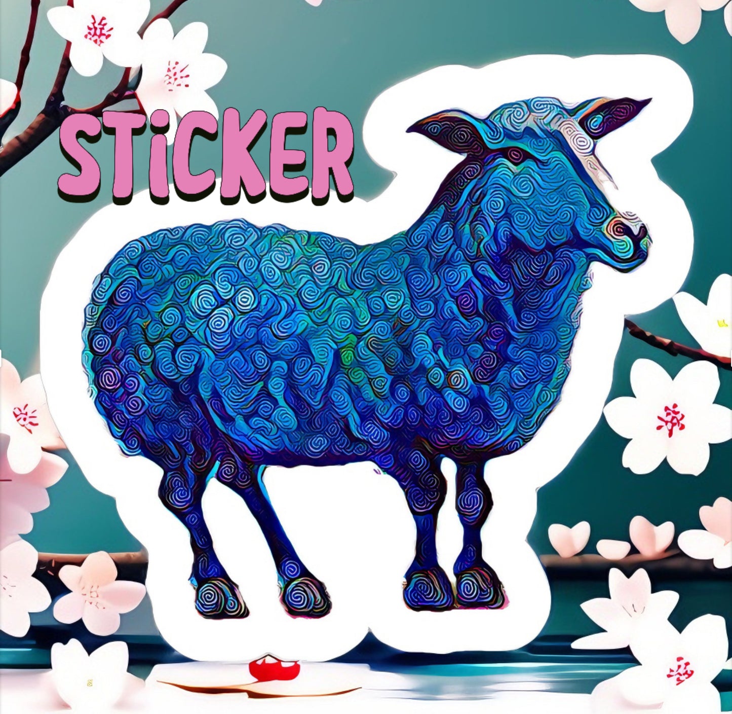 Sticker - blue sheep