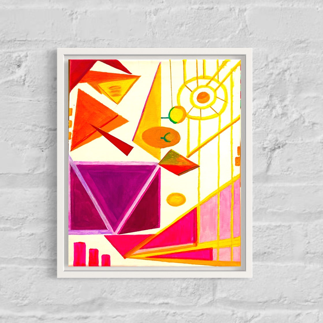 abstract face art| deconstructed abstract geometric painting of a face | triangle and geometric wall decoration