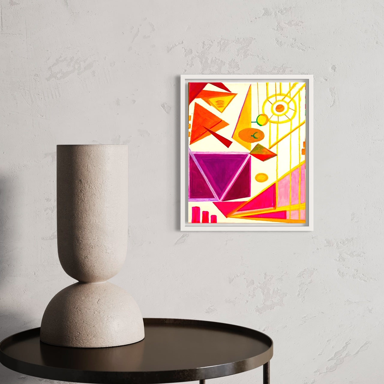 abstract face art| deconstructed abstract geometric painting of a face | triangle and geometric wall decoration